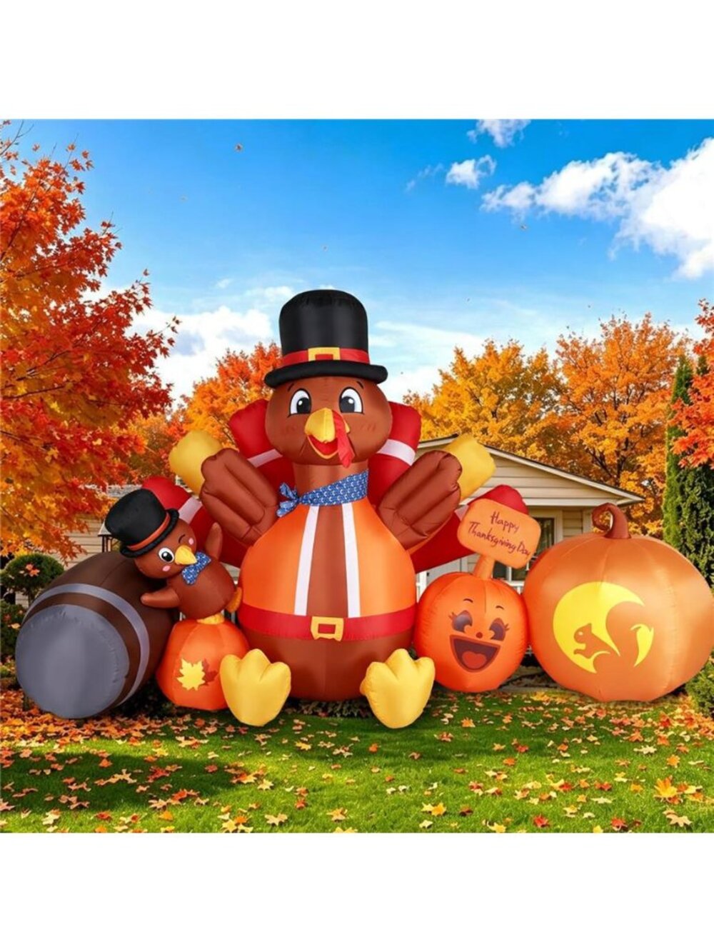 Outdoor Decorations Inflatable Turkey Pumpkin
